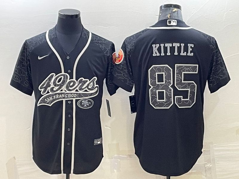 Men San Francisco 49ers 85 Kittle Black Reflector 2022 Nike Limited NFL Jersey